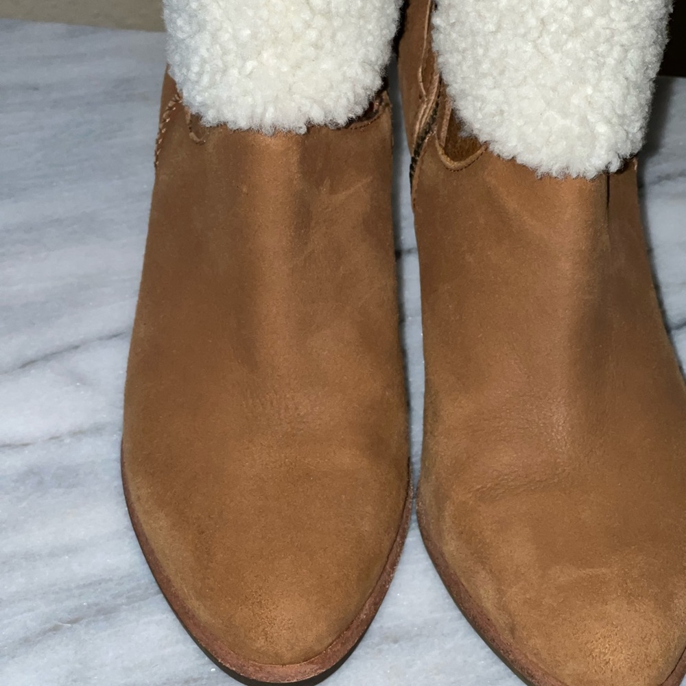 Ugg fleece lined high heel bootie
